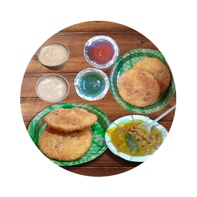 Pyaz Kachori (2 Plate) + Chai 2